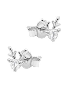 Crystal Reindeer Silver Stud Earring STS-6938